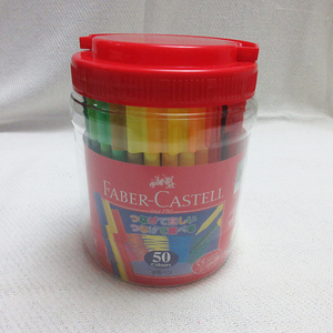 ■FABER-CASTELL ファーバーカステル コネクターペン 50本バケツセット つなげて遊べる 水性ペン 50カラー 50本