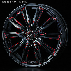 【個人宅発送可能】ウエッズ Weds 16X5.0J +45 4H 100 BK/SC(RED) ホイール 1本 LEONIS GX レオニス・ジーエックス (39338)