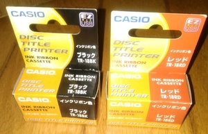【新品】 カシオ CASIO DISCタイトルプリンター インクリボンカセット２個 ● ブラック TR-18BK ●レッドTR-18RD