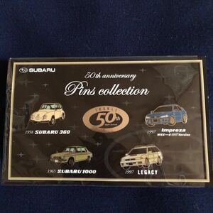 激レア非売品　SUBARU スバル　50thアニバーサリー　ピンズコレクション　ピンバッジ 4個セット　360、1000、インプレッサ、レガシィ