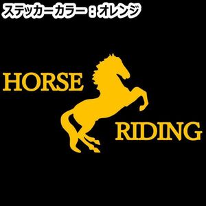 ★千円以上送料0★15×7.5cm【HORSE RIDING-B】乗馬、馬術競技、馬具、競馬好きにオリジナル、馬ダービーステッカー(2)