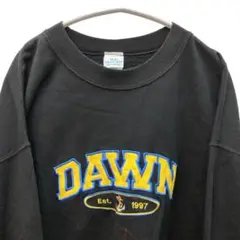 PRINCESS 長袖刺繍スウェット DAWN ブラック ビッグサイズ 古着