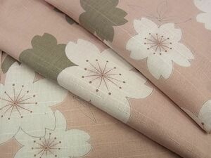 平和屋■極上　夏物　撫松庵　浴衣　綿　舞桜　逸品2s9997