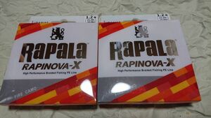 2個セット ラパラ ラピノヴァX カモカラー 150ｍ 1.2号 ファイヤー 新品 RAPINOVA-X カモパターン ファイヤーカモ シーバス タイラバ