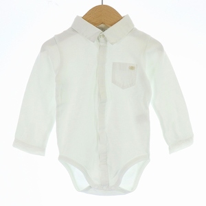 ベビーディオール baby Dior カバーオール 衿付き 長袖 比翼ボタン コットン 18 80cm 白 ホワイト /KU キッズ