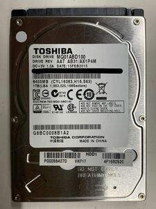 使用時間 16時間 正常 TOSHIBA MQ01ABD100 1000GB 1TB n20240511-1