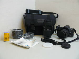 30903●MINOLTA ミノルタ フィルムカメラ a303si SUPER レンズ　SIGMA　ZOOM　28-80mm/70-300mm　ケース付き