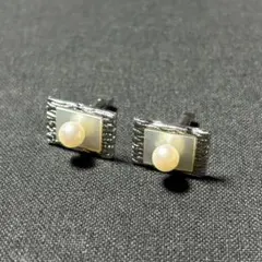 【美品】 パール カフスリング 6.7mm シルバー