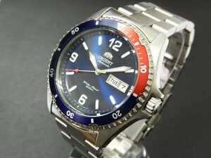 6090 美品売切り☆ オリエント ダイバーウォッチ AA02-C5-B オートマチック デイデイト 20気圧防水 ブルー系 自動巻き メンズ 腕時計