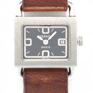 HERMES(エルメス) 腕時計 バレニア BA1.210 レディース 革ベルト 黒