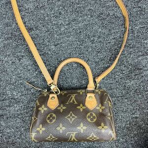 ★1円スタート★LOUIS VUITTON ルイヴィトン モノグラム ミニスピーディ M41534ショルダー付き 2WAY ハンドバッグ ブラウン 廃盤品