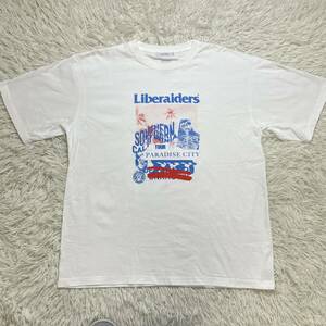 極美品 ホワイト リベレイダース Liberaiders ロンハーマン RON HERMAN 取り扱い ロゴ プリント Tシャツ サイズXL