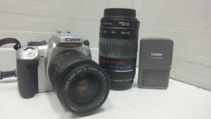 1228 動作未確認 Canon/キャノン/EOS Kiss/DigitalX/デジタルカメラ/一眼レフ/レンズ/28-90mm/90-300ｍｍケース　充電器付き