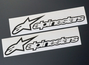 alpinestars アルパインスターズ カッティングステッカー 165mm×34mm ブラック 2枚 切り文字 