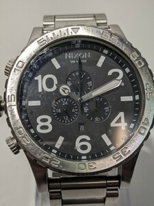 【F467】 NIXON ニクソン SIMPLIFY シンプリファイ THE51-30 QZ SS CHRONO クロノグラフ デイト ブラックダイアル メンズ 腕時計