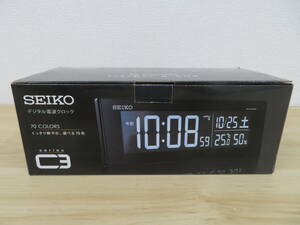 未使用保管品 SEIKO セイコー DL305K シリーズC3 70COLORS デジタル電波クロック 電波時計 ブラック 激安1円スタート