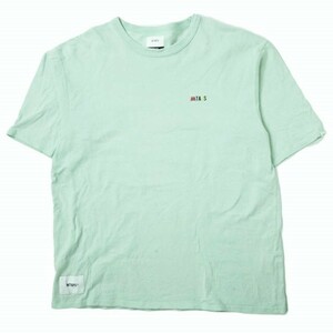 WTAPS x MIN-NANO ダブルタップス ミンナノ 19SS 別注 日本製 FLAVA.DESIGN SS 02 TEE ロゴ刺繍Tシャツ 191ATMID-CSM02S 03(L) MINT g7557