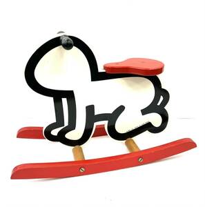 □【貴重】 KEITH HARING キースへリング Rocking Horse ロッキングホース 木馬 木製 おもちゃ コレクター放出品 ヴィンテージ 希少