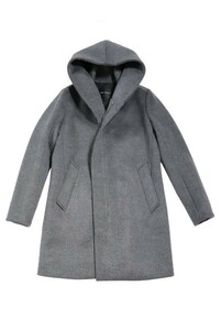 ★18aw 定13万 1piu1uguale3 WRAP NECK HOOD COAT ラップ フード コート サイズ3(S) junhashimoto akm wjk 中古★ジャンク扱い