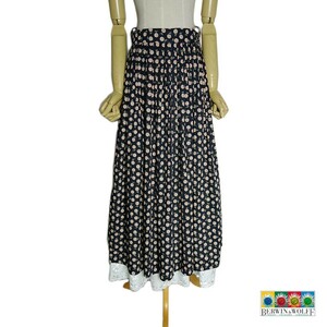 BERWIN & WOLFF 花柄 チロル スカート 裾にレース レディース w73.0cm ヨーロッパ 民族衣装 古着