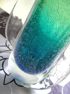 新品　マルティグラス　グラデーション　青緑　青　緑　フラワーベース　花瓶　伝統工芸品　日本製