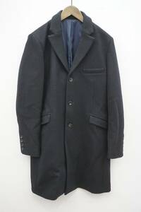 美品 VICTIM ヴィクティム ビクティム CHESTER FIELD COAT ウール チェスター コート vtm-14-c-151 サイズ L 紺 824N