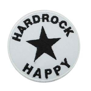★新品 HARD ROCK HAPPY スター ★ 星 デザインワッペン アイロン 簡単貼り付け アップリケ 刺繍 裁縫