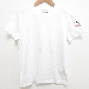 美品 22SS MONCLER モンクレール クルーネック ロゴプリント 半袖 Tシャツ カットソー サイズS ホワイト