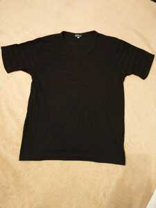 【古着・美品】TKMIXPICE/タケオ キクチ/Vネックシャツ／黒／半袖／サイズ XL