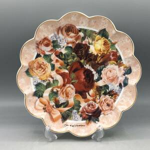 限定品 フランクリンミント ローズ ブーケ 花 飾り皿 絵皿 お皿 バラ 薔薇 フリル (794)