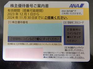 ANA株主優待券　1枚　有効期限2024年11月30日