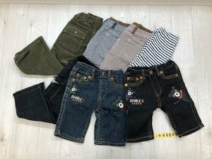 美品！DOUBLE.B MIKIHOUSE ミキハウス キッズ 男の子 デニムパンツ・カラーパンツ 100サイズ 7枚セット まとめ売り 青・紺・カーキ他