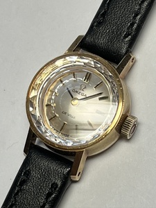 【1円出品】18KYG無垢【OMEGA/DE VILLE/デヴィル】精度良好◎1970年製○カットガラス◎手巻き◎cal.485【化粧BOX/純正尾錠】