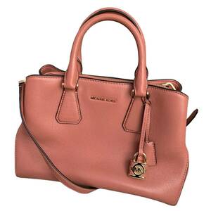 1円 美品 Michael Kors マイケルコース ハンドバッグ 2way レザ− ピンク系