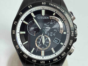 CITIZEN H610-S076641 電波ソーラー メンズ 黒文字盤 ステンレス