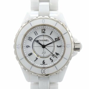 CHANEL シャネル J12 H0968 クォーツ QZ ホワイト文字盤 セラミック レディース腕時計【中古】