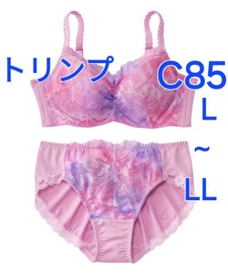 500円スタート　●28-18　新品　C85　L～LL　トリンプ　ブラジャー＆ショーツセット　私だけのグラデーション色が楽しめる　脇高ブラ　　