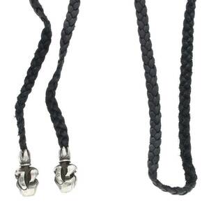 クロムハーツ Chrome Hearts LEATHER BRAID/リップアンドタンレザーブレード シルバーネックレス 中古 SS07