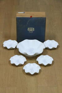 TOHO CHINA　洋食器セット　大皿1枚/小皿5枚（花柄）　Excellent White　白　キッチン　未使用長期保管品