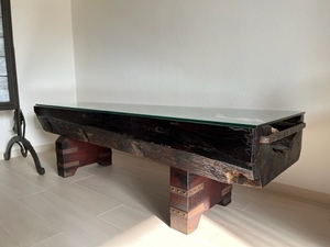 テーブル ヴィンテージ けやき 木製 希少 直接引き取り大歓迎 中古品