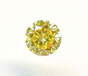 【100円～】VS2！0.064ct 天然ダイヤ Fancy Intense Yellow(ナチュラルカラー)