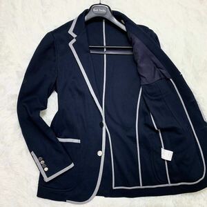 美品/メタルボタン ●UNITED ARROWS ユナイテッドアローズ テーラード アンコン ジャケット スウェット生地 本切迫 ブラック 黒 M 春 