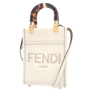 FENDI(フェンディ) サンシャイン ショッパー ミニ ショルダー 2WAY ハンド 肩掛け レザー ホワイト白 8BS051 40802080643【アラモード】