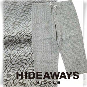 新品1円～★HIDEAWAYS NICOLE ハイダウェイ ニコル メンズ 春夏 2WAYストレッチサッカークロップドパンツ 44 S 正規店本物◆1421◆