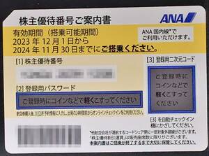 ANA 全日空 株主優待券　2024年11月30日まで　取引ナビでの通知あり