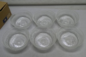 ● ガラス器 ふじ小鉢 6客 氷コップ ガラスボウル サラダボール 和食器●洋食 ガラス皿 ガラス鉢 夏 素麺