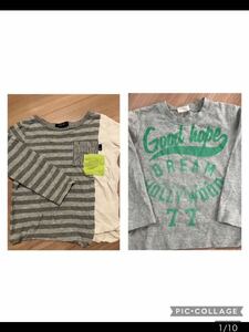 右→長袖Tシャツ 100デニムファクトリー 子供左→長袖Tシャツ 100子供