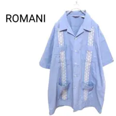 【ROMANI】刺繍入り オープンカラー キューバシャツ A-1824