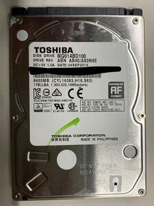 使用時間 2126時間 正常 TOSHIBA MQ01ABD100 1000GB 1TB n20240514-5