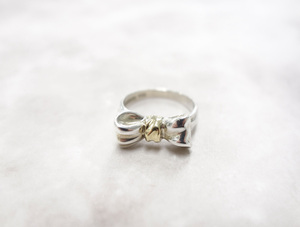 Tiffany & Co ティファニー リボンリング　指輪 silver925 18K 10号